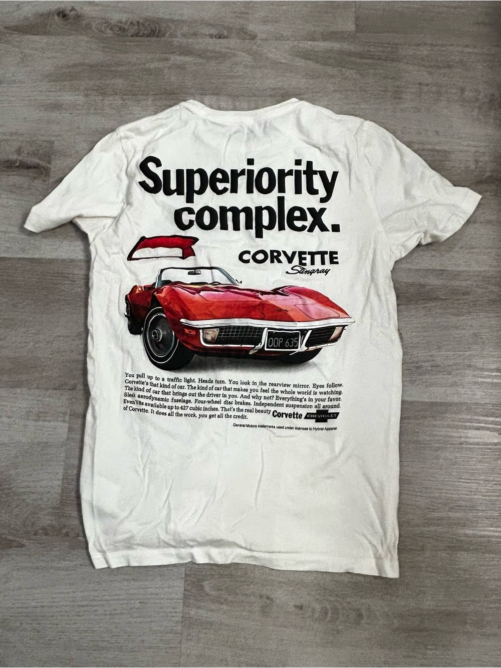 Old Navy Corvette tee with red Corvette Stingray graphic